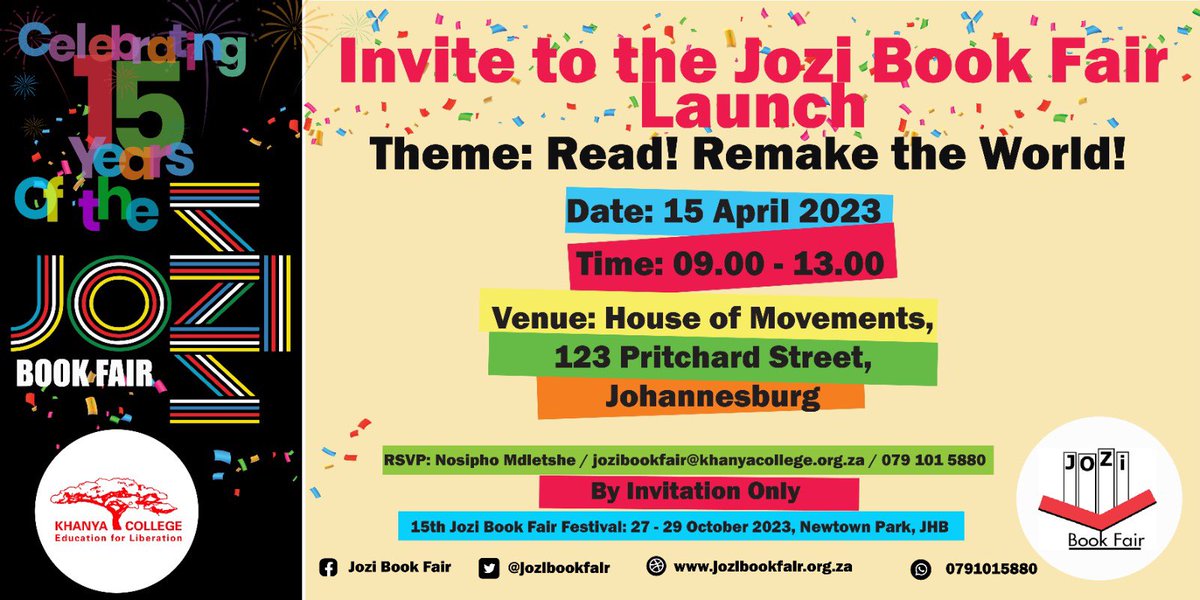 Invite the the Jozi Book Fair Launch