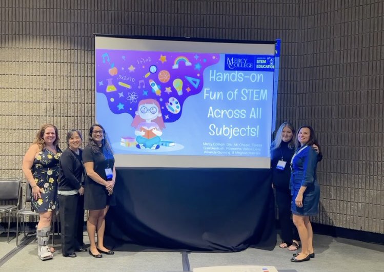 mercy_stem's tweet image. NSTA was also a Mercy College faculty reunion! We have Drs. Aki Ohseki, Roseanne Vallice Levy, Teresa Quackenbush, Meghan Marrero, and Amanda Gunning. Their presentation was about how to incorporate STEM-fun across all subjects. 

#mercymavericks #stemeducation #nsta #nsta2023