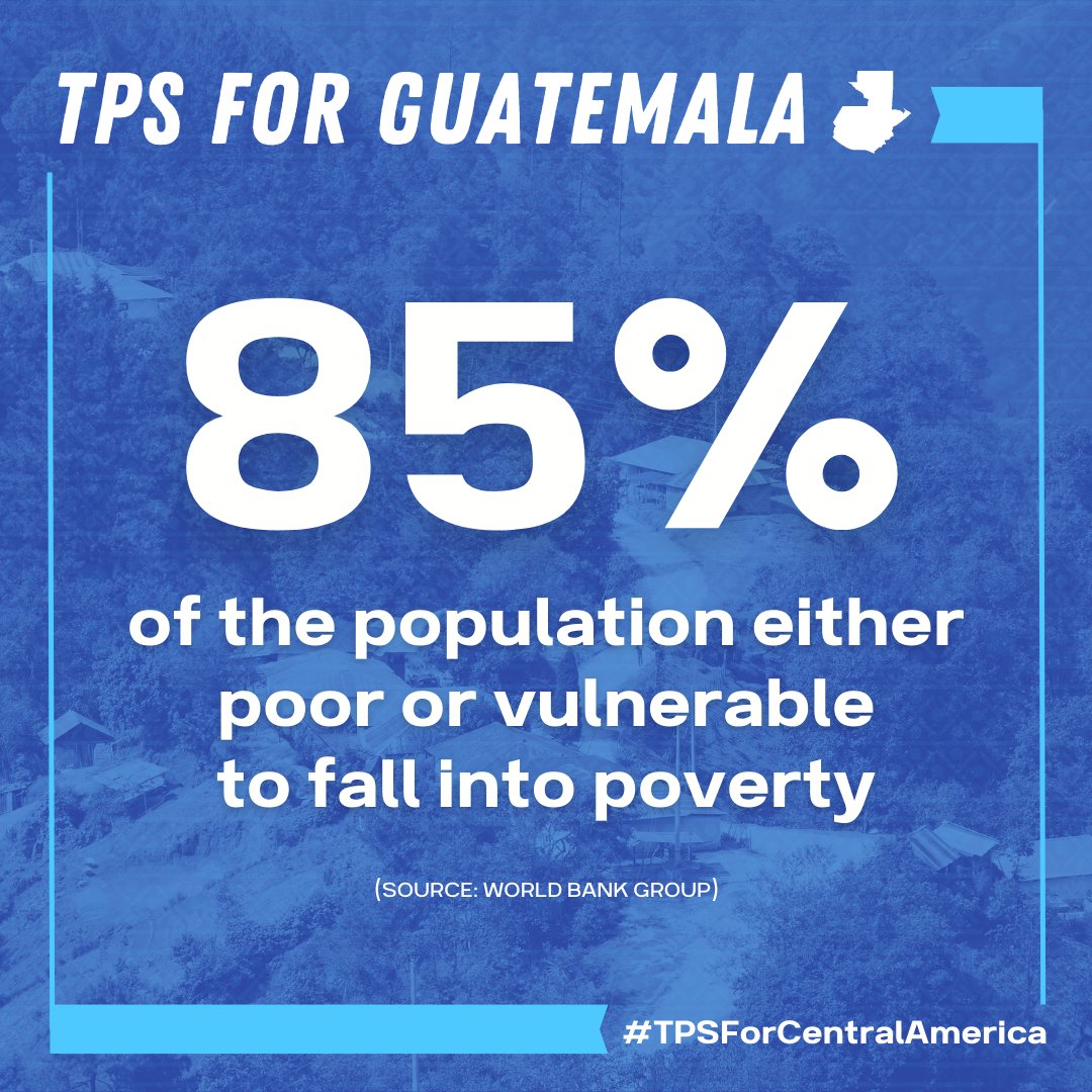Guatemala was devastated by Hurricanes Eta &amp; Iota, leaving thousands homeless &amp; public infrastructure still in ruins. 85% of Guatemalans are either poor or vulnerable to poverty. <a href="/POTUS/">President Donald J. Trump</a>, keep Guatemalans in the U.S. safe by granting TPS for Guatemala now! #TPSforCentralAmerica