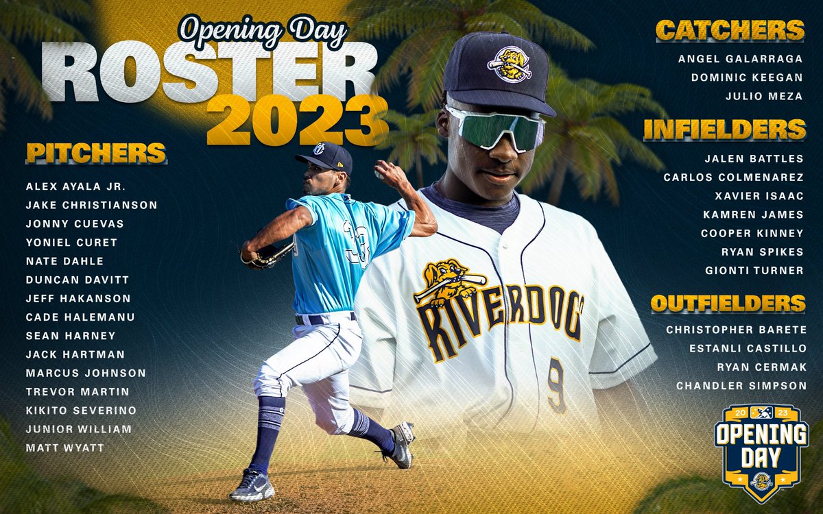 Let’s have some fun 😎

Your 2023 RiverDogs Opening Day roster is here! 

More details ➡️ tinyurl.com/2a3b6wrp

#FUNLEASHED