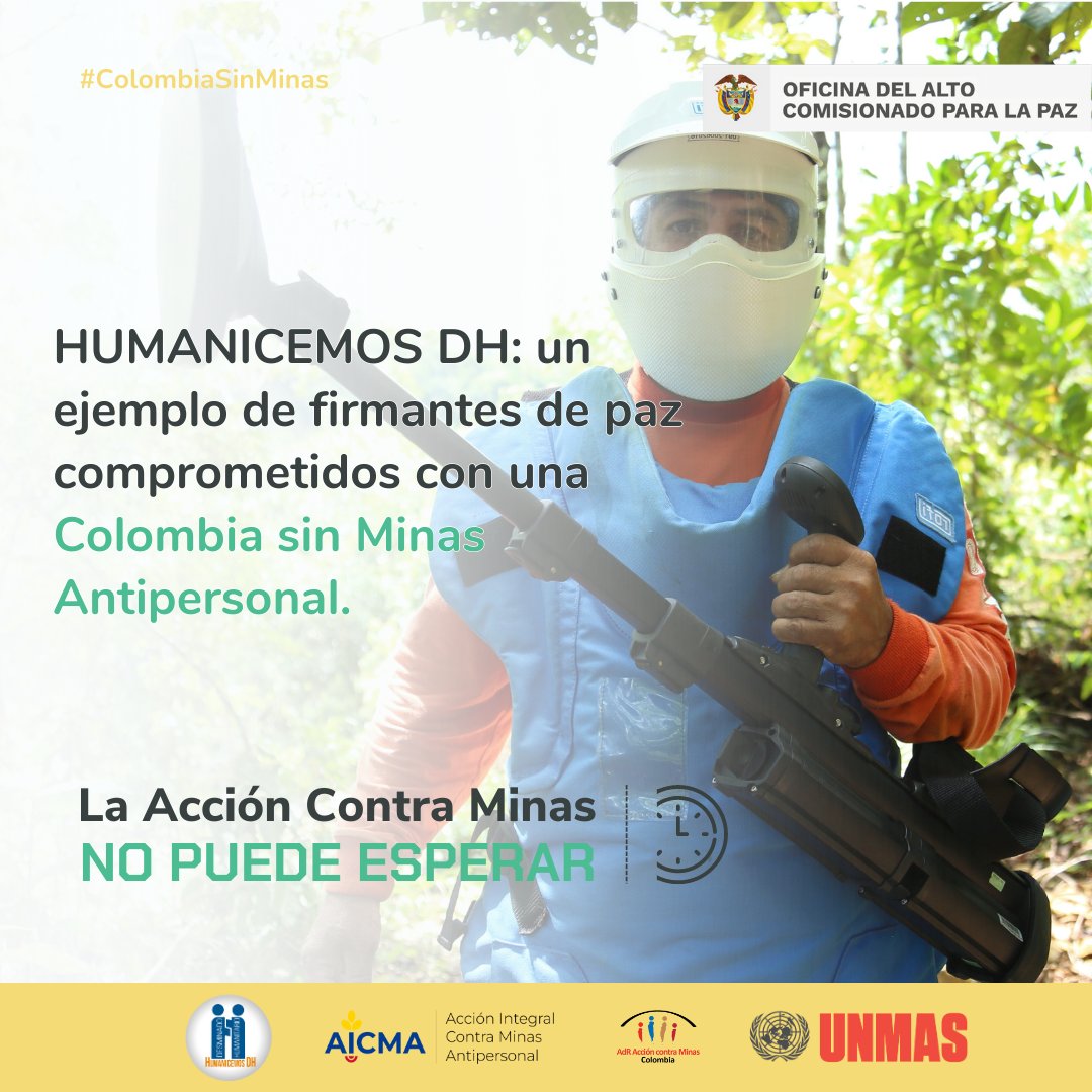 Hoy, 4 de abril #DíaContraLasMinasAntipersonal, reafirmamos nuestro compromiso con una #ColombiaSinMinas 🇨🇴. Gracias a nuestras operaciones de Desminado Humanitario y Educación en el riesgo de Minas Antipersonal, hemos beneficiado a más de 15.000 personas en nuestro país.