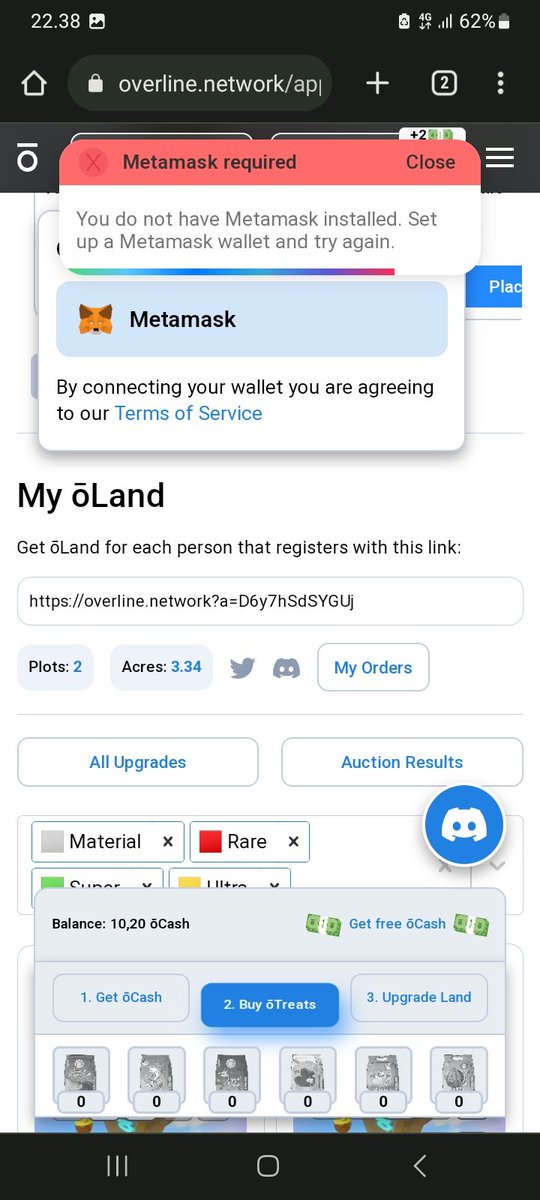 I already have metamask, but why does it say it's not installed yet??
<a href="/overlinenetwork/">ōCash by Overline</a> 
#oland 
#oCash 
#oFriend 
🟥🟩🟨