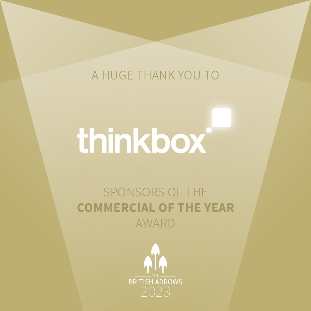 britisharrows's tweet photo. A huge thank you to Thinkbox Sponsors of the Commercial of the Year Award 
@Thinkboxtv
 #BA23 #BA23 #BritishArrows #advertising #award #celebration https://t.co/GVFAN61LKC