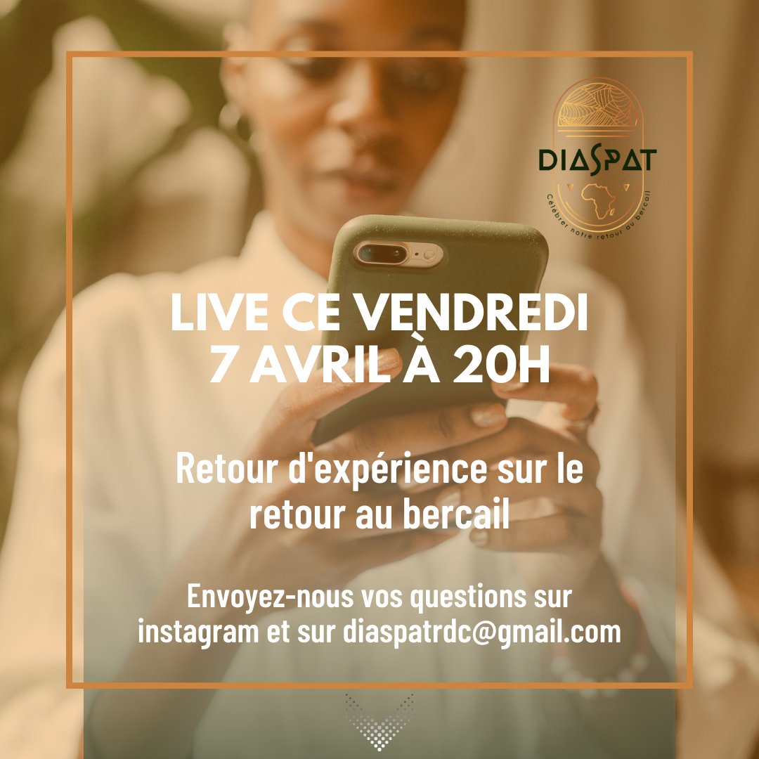 DIASPATRDC's tweet photo. This Friday, we will answer all your questions about our return home!  

Ce vendredi, nous répondrons à toutes vos questions sur notre retour au pays ! https://t.co/J2yqEBejT9