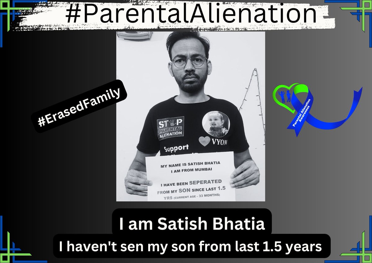 erasedfamilies's tweet photo. He is Satish from Mumbai India @vyomb25 unfortunately alienated from his Son since last 1.5 years. His Son experiences #ErasedFamily A Biological Father not able to meet his own Son. is this what a father deserves? Stop #ParentalAlienation @PAAwarenessUK @DeepikaBhardwaj https://t.co/MJi6OaujKm