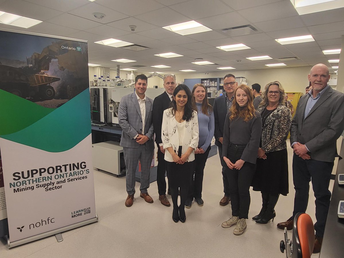 cambriancollege's tweet photo. We officially opened the @CambrianRD Chemical Analyses and Scientific Services (CASS) Lab, providing chemistry-based services to industry partners from agriculture to mining. On hand was Ontario’s Northern Development Minister, @GregRickford  @FedNor @NOHFC #CambrianCollege https://t.co/pChvuXvAbr