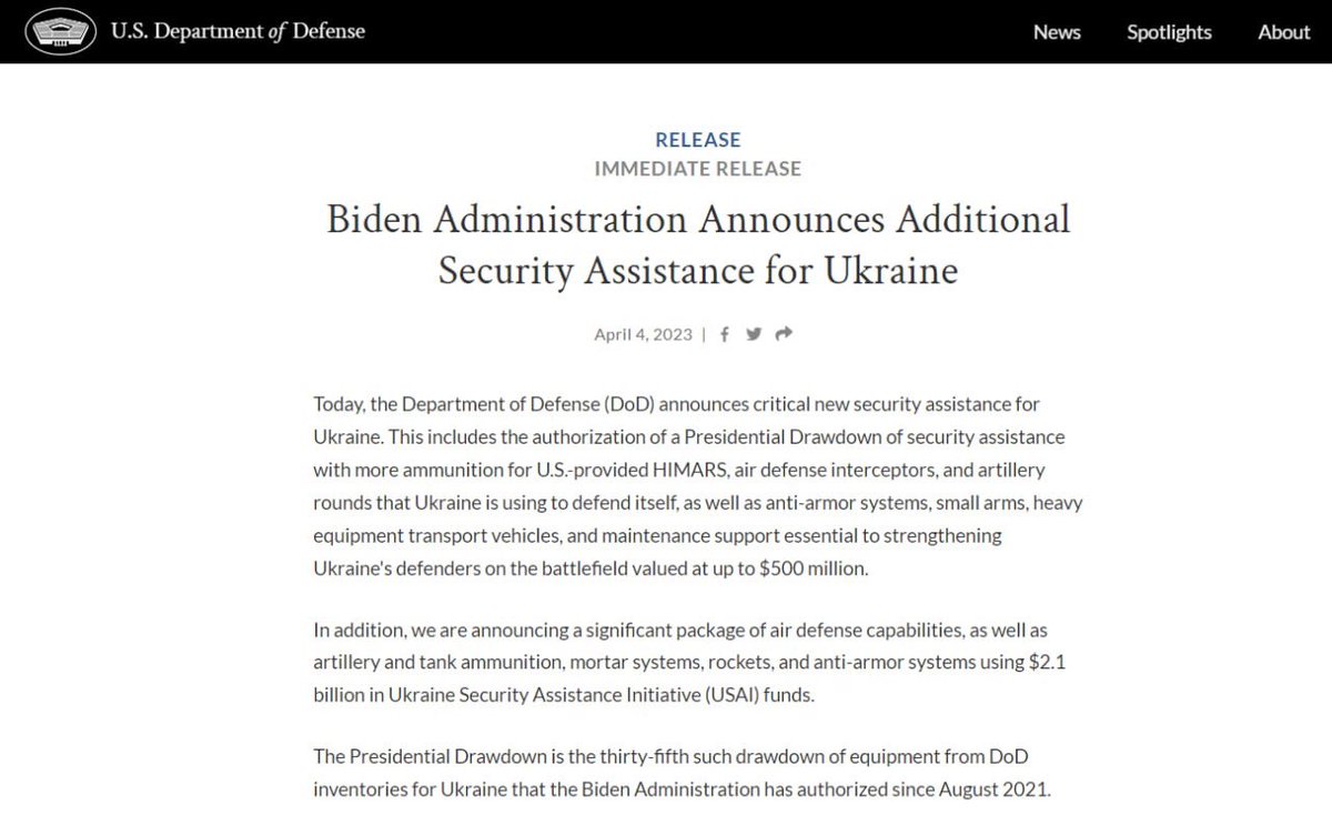 FLASH on Twitter "⚡️The USA announced a new package of military aid to