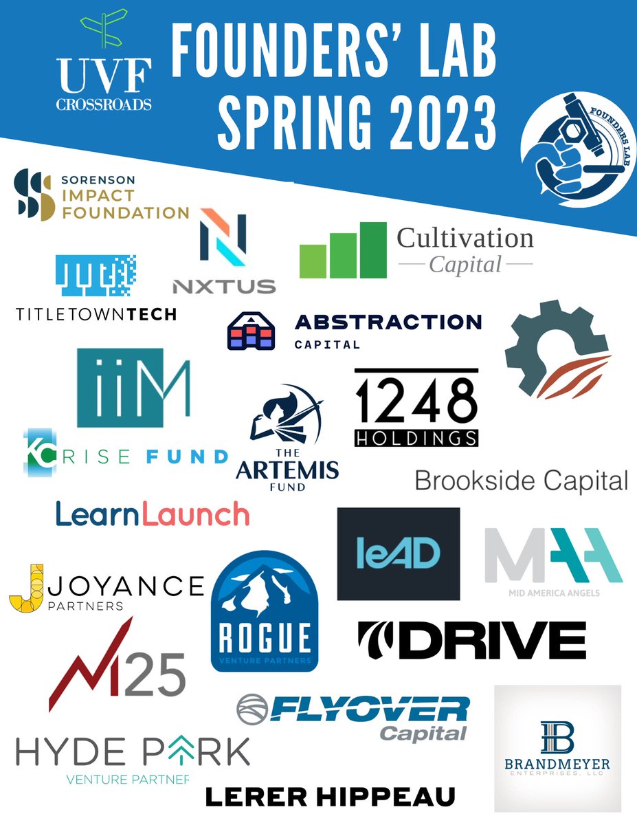 UVF_Crossroads's tweet photo. We are one day away from our 6th Founders' Lab event. We are looking forward to the impactful conversations that will take place between investors and founders tomorrow during our virtual office hours event! Check out our Spring 2023 participating firms below ⬇️ https://t.co/OErR403IW0