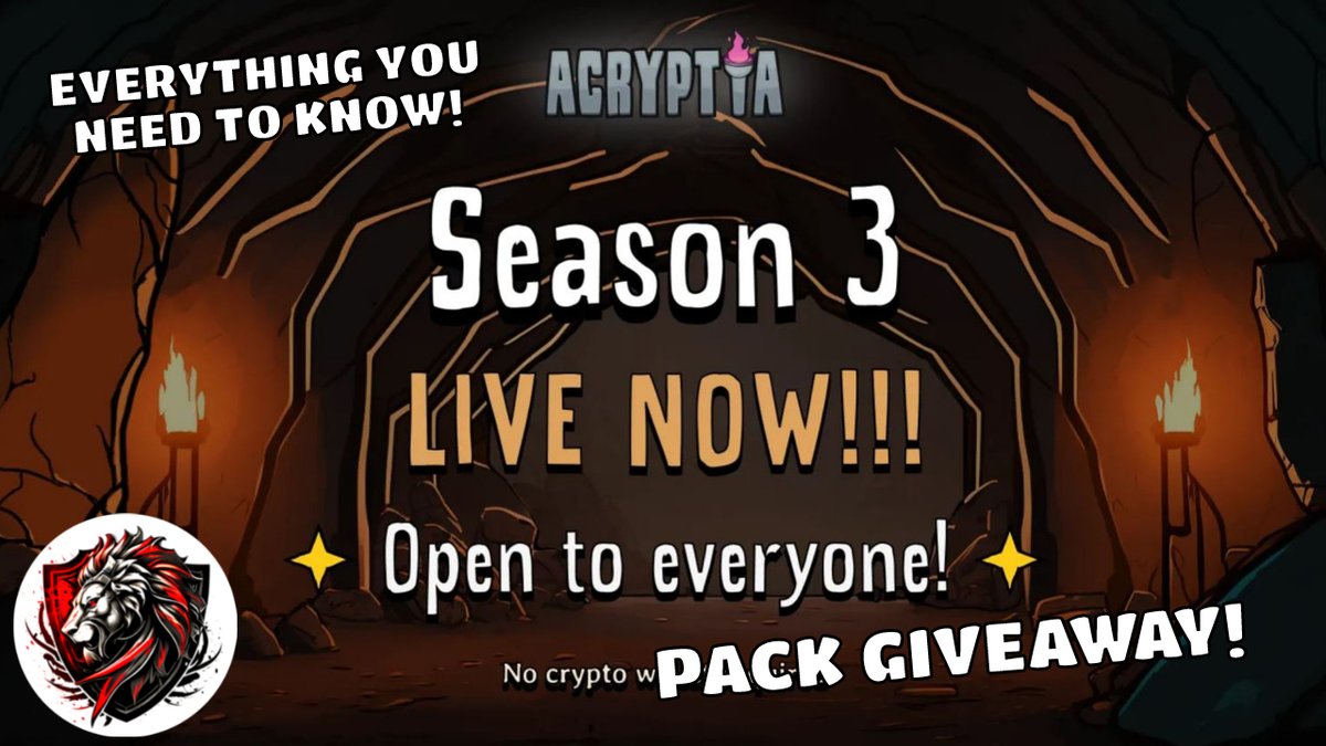 WarriorlionGame's tweet photo. Season 3 of Acryptia is now Live!
Here is everything you need to know
๐ฅ https://t.co/WpYJyLZRQe ๐ฅ
#NFTGiveaway #PlayToEarn #NFTCommmunity #nft #waxnft #WaxFam @WAX_io #Acryptia @tacowax @tacoacryptia https://t.co/pUpZTc5IeU