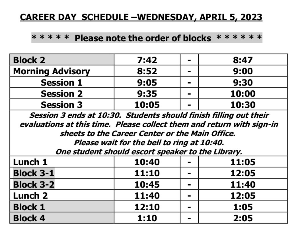 amofagan's tweet photo. WEDNESDAY BELL SCHEDULE! BLOCK 2 IS FIRST!!! 💙 https://t.co/SSEFFr8l87