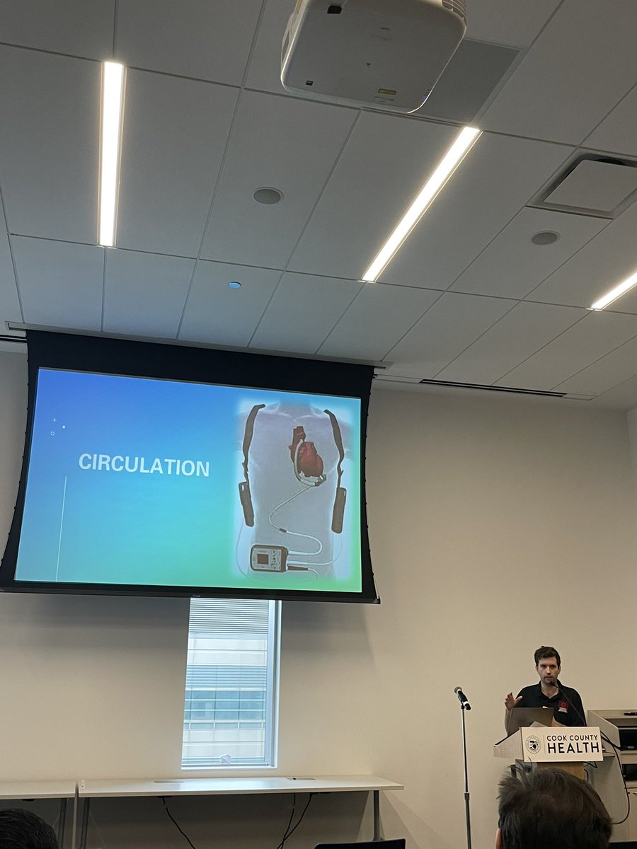 CookCountyEM's tweet photo. You Dr. Boubouleix for teaching us how to code an LVAD patient via reenactment of the iconic Grey’s Anatomy LVAD scene during your #SeniorTalk Moral of the story #dontcutthewire https://t.co/odaPnDQLEW