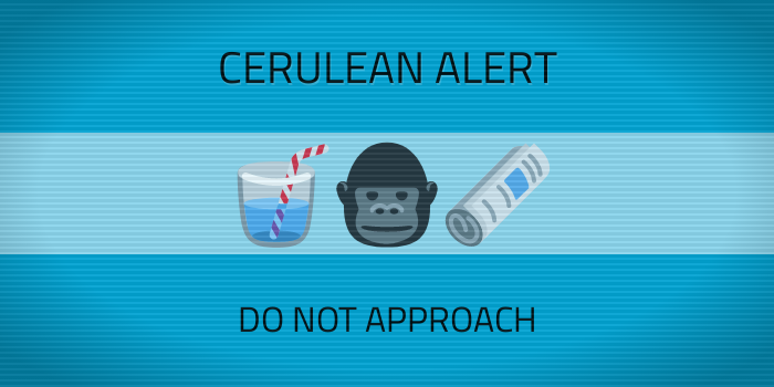 SecretAlerts's tweet photo. 🗞🦍🥤 CERULEAN ALERT 🥤🦍🗞
Correction: a previous alert referred to  '...a baneful gorilla...' - this should have read '...a whispering reporter...'. We apologize for any confusion caused. https://t.co/rFR3d4p45y