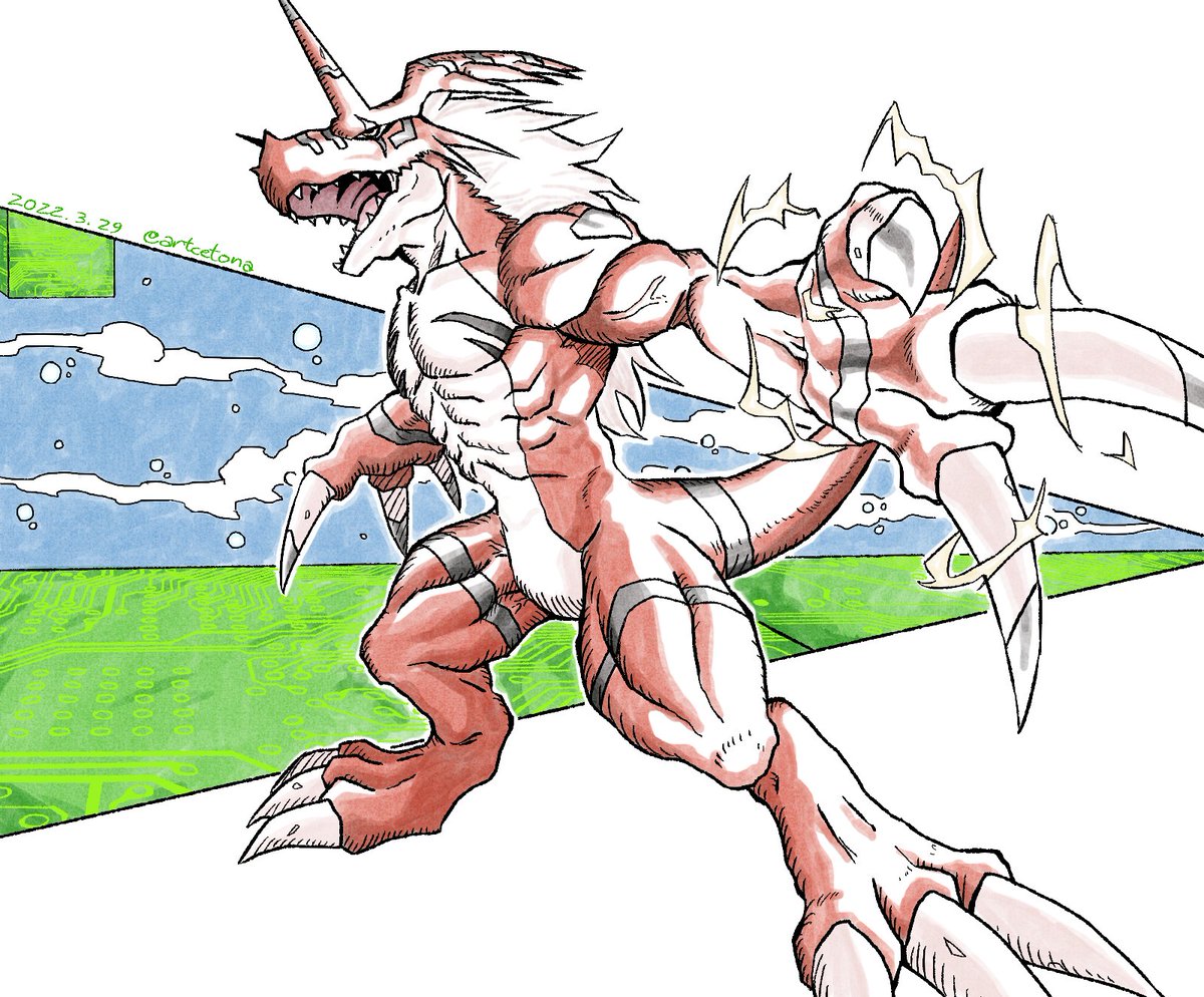 過去絵 
グラウモン（X抗体） 
#デジモン #Digimon