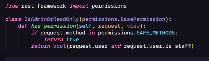 anil_code_808's tweet image. Authentication and Permissions
Using Permissions Classes on Views
Using action decorator and manage url
using Customer permissions IsAdminOrReadOnly()
Allowing Permission to apply globally settings.py

#django
#Django