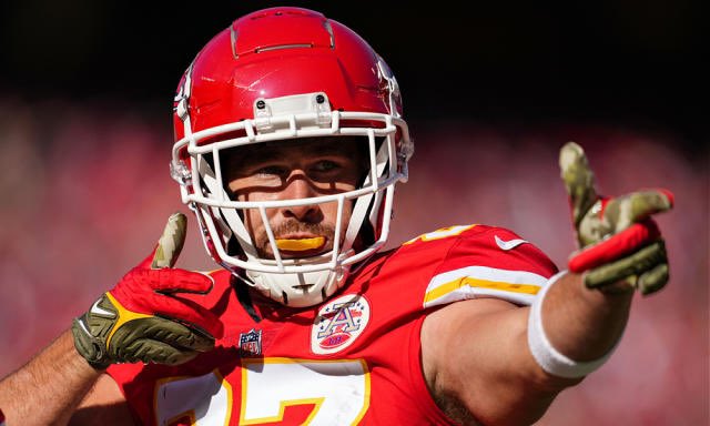 LanceTHESPOKEN's tweet photo. Travis Kelce career averages:

90 receptions, 1,149 yards, 8 TDs.

If he maintains these averages in 2023, he will rank:

23rd all time receptions
33rd all time in yards
T-35th in touchdowns (Joey Galloway)

Travis Kelce averages in the Patrick Mahomes era:

101 receptions, 1,289 yards, 9 TDs.

If he maintains these averages in 2023, he will rank:

23rd all time in receptions (5 behind Torry Holt for 22nd)

32nd all time in yards

34th all time in touchdowns (1 behind Harold Carmichael and Charley Taylor for 33rd)

After retiring at 37 years old, Tony Gonzalez ranks:

3rd all time in receptions
6th all time in yards
8th all time touchdowns

Travis Kelce is entering his age 34 season. If he maintains his career averages for another 4 seasons, he will rank:

5th all time in receptions
7th all time in yards
9th all time touchdowns

If Travis Kelce maintains his averages in the Patrick Mahomes era for another 4 seasons, he will rank:

5th all time in receptions
4th all time in yards
9th all time in touchdowns