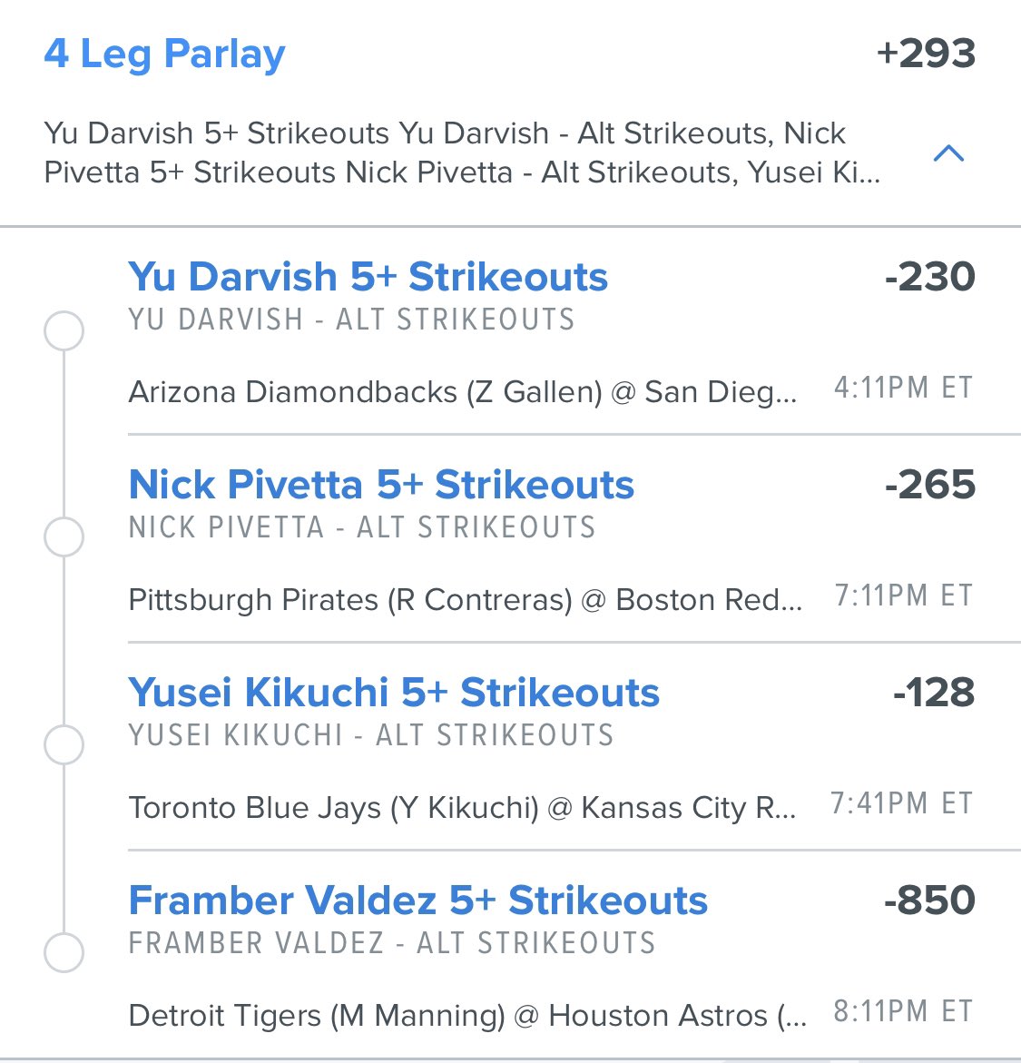 CourseIQ_'s tweet photo. Tuesday’s FREE Strikeout Parlay ‼️🤠 https://t.co/nGzZN1mnRs