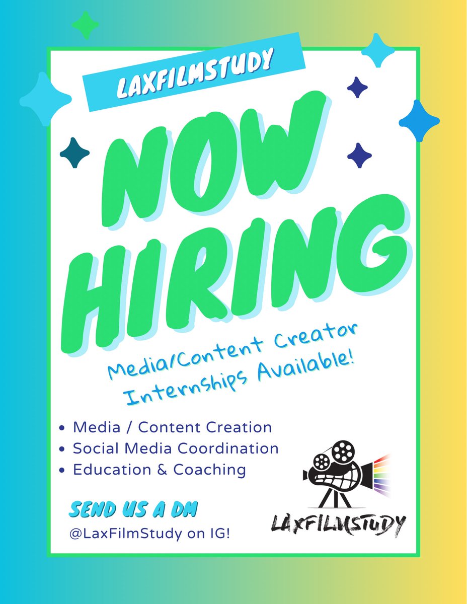 Join our Team! Are you looking to spark your media career, engage the lacrosse community, and create content?

We have the resources to provide unlimited lacrosse content for inspired creators looking to build their portfolio, audience, and following.

DM us if interested!