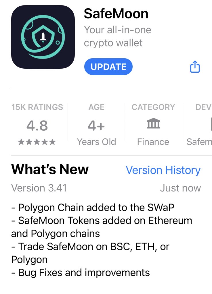 #Safemoon iOS update available