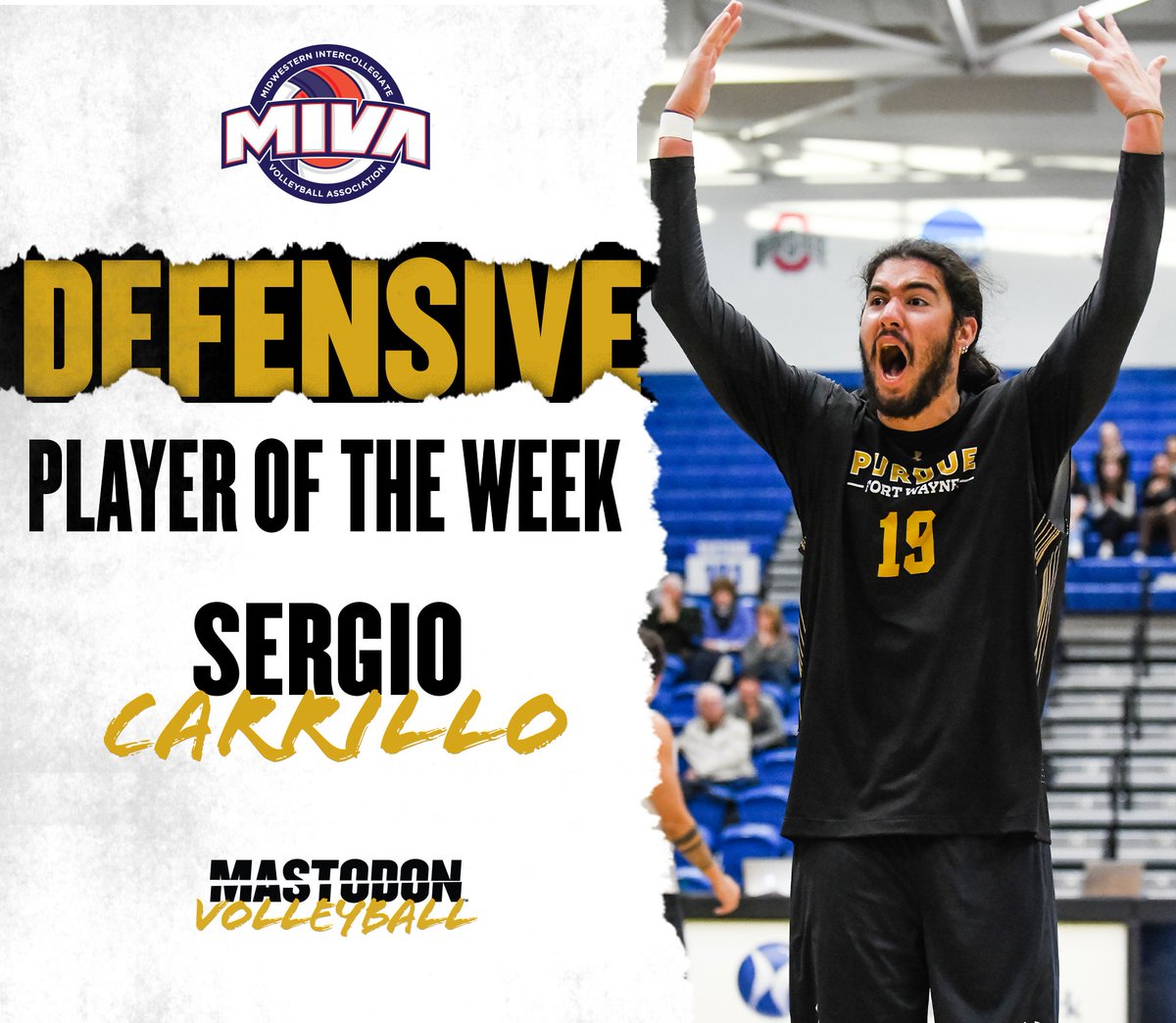 MastodonMVB's tweet photo. Best defender in the MIVA this week: Sergio Carrillo!

#FeelTheRumble #MIVAvb #NCAAMVB https://t.co/wmc5Vh1Rwm