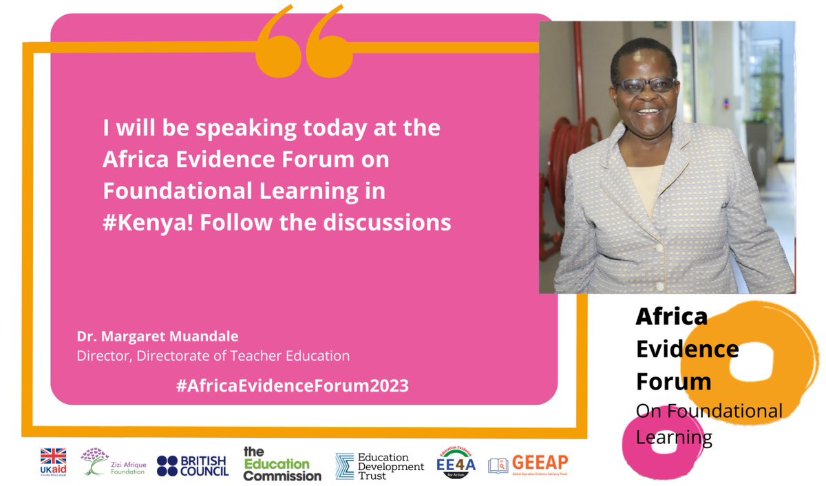 mizizielimu's tweet photo. We are constantly reforming the teacher education system to ensure that all our teachers are competent. ~ Dr. Margaret Muandale, Directorate of Teacher Education 
#AfricaEvidenceForum2023 #FoundationalLearningForAll #TransformingEducation #EvidenceInEducation https://t.co/ORjO04rwyx