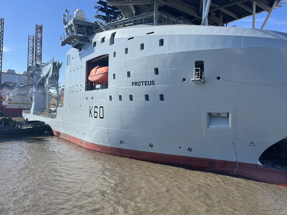MerseyMariners's tweet photo. RFA’s newest vessel being swung in Cammel Lairds basin today. The new RFA Proteus (formerly Topaz Tangaroa). https://t.co/qnCWywJCy5
