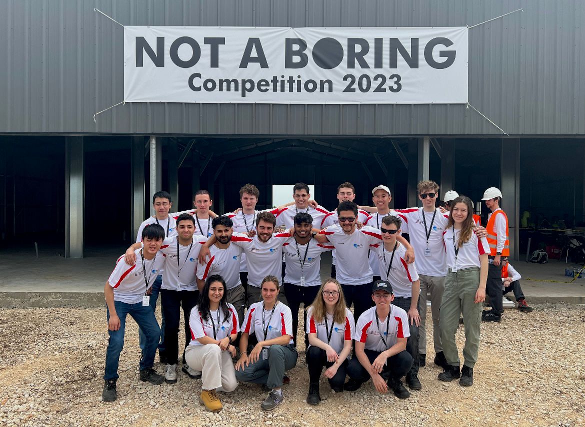 warwicknewsroom's tweet photo. Well done to @uniofwarwick's Warwick is Boring team, who took part in Elon Musk's #NotABoringCompetition 2023 in Austin, Texas this week. The team is helping to develop faster boring machinery.

We are proud of you! https://t.co/4wlWD9FFEy