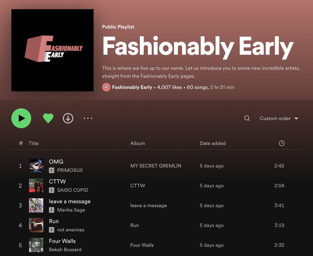 Fashionably Early tweet media