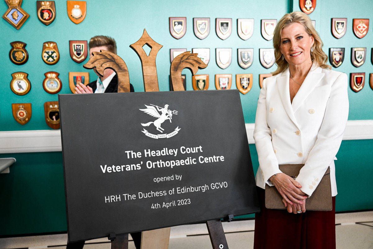 RoyalFamily's tweet photo. The Duchess of Edinburgh has officially opened the UK’s first dedicated Veterans’ Orthopaedic Centre at @RJAH_NHS.

The Headley Court Veterans’ Orthopaedic Centre will provide specialist treatment spaces alongside a dedicated hub for military charities.

🔗https://t.co/kgbk6YHlGf https://t.co/3qIIPCNwCx