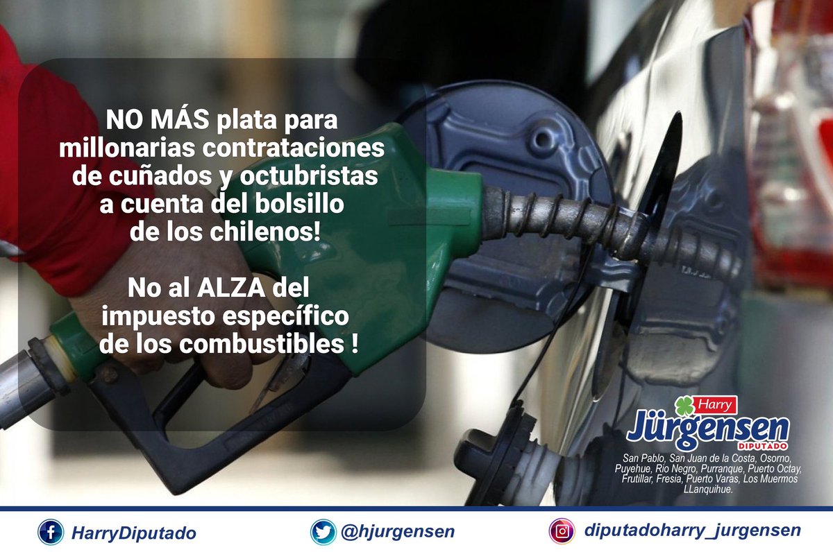 Este Gobierno ha demostrado que no puede garantizar el uso eficiente del dinero de todos los chilenos . No estoy de acuerdo con el alza al impuesto específico de los combustibles.