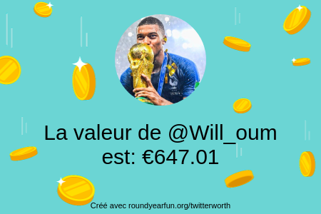 Will_oum's tweet photo. Mon twitter vaut: €647.01

Trouvez le vôtre avec https://t.co/WiFfAz2G2f

⠀ https://t.co/ZZDjXZL73C