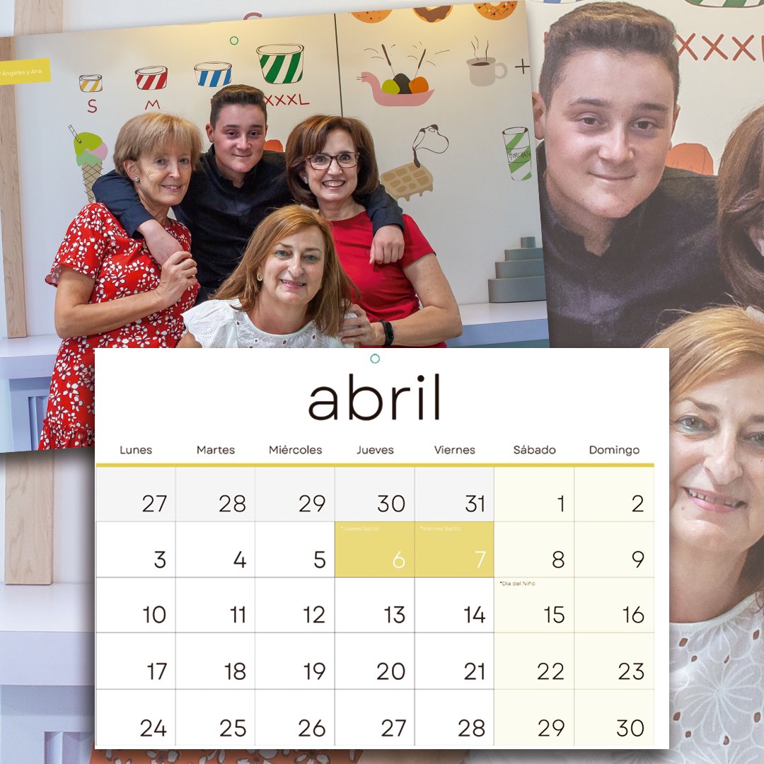 TodosconFanconi's tweet photo. Empezamos el mes de abril como no podía ser de otra forma: compartiendo la hoja cuarta hoja de nuestro #calendariosolidario. ☘️ Este mes, nos acompañan Raúl, Nane, mª Ángeles y Ana. 

#calendariosolidario2023 #todosconfanconi #anemiadefanconi #fanconianemia https://t.co/M6cjtvXHMT