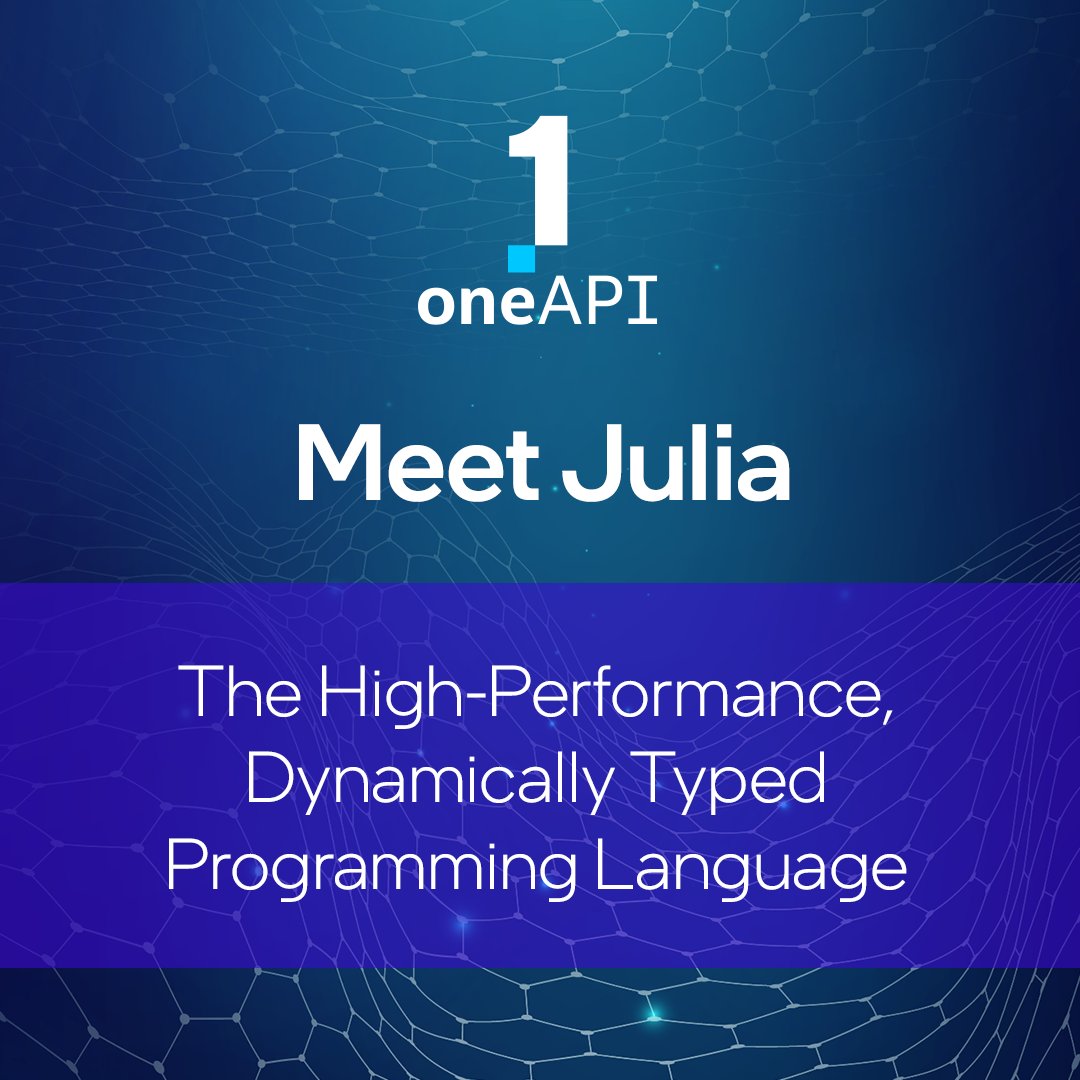 IntelSoftware's tweet image. Discover the programming advantages of Julia when combined with #oneAPI, including how using oneMKL in Julia can achieve accelerated performance for vector, vector-matrix, and matrix-vector operations. Read the article. intel.ly/3lU7poI