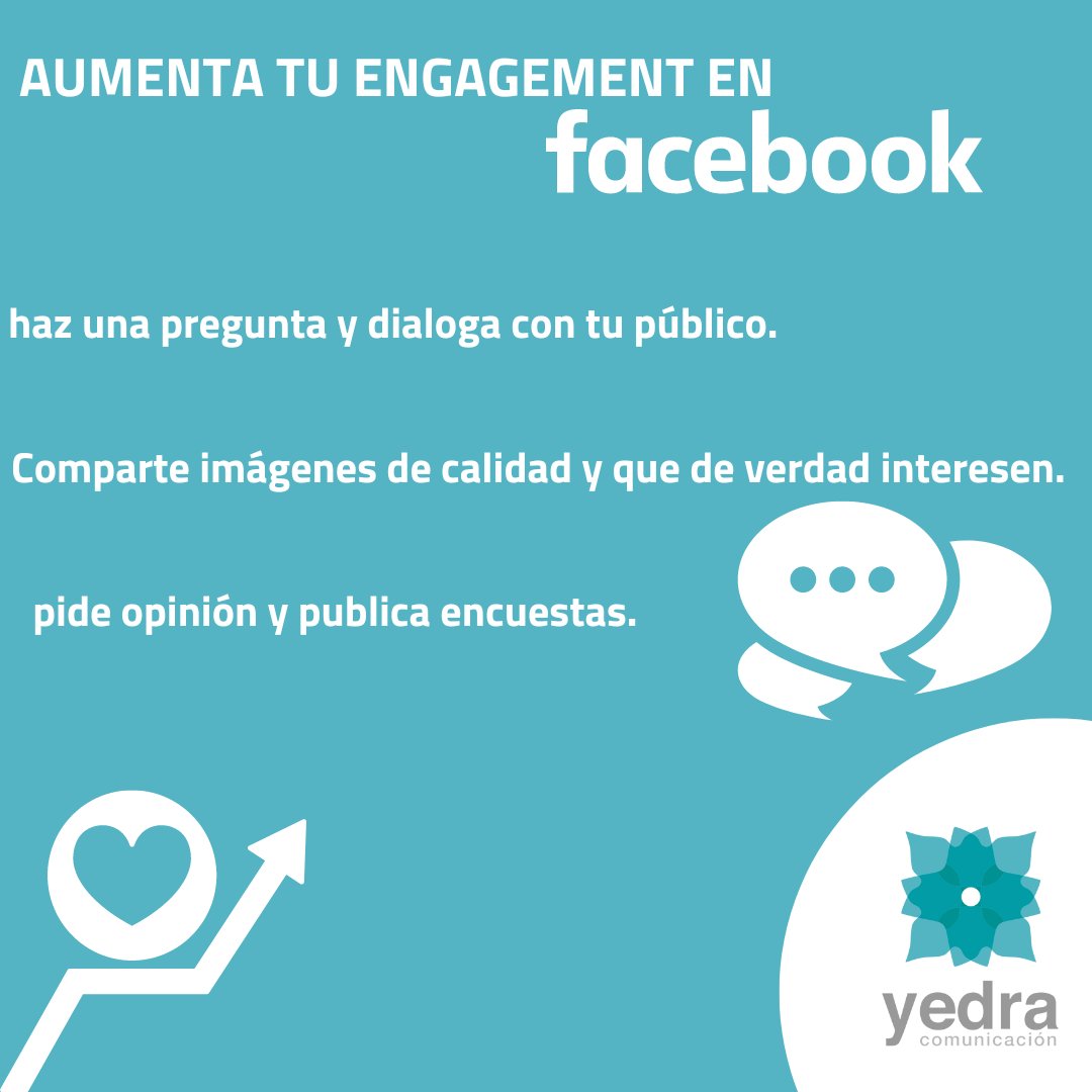 🧐 ¿Buscas conseguir más engagement en #RedesSociales?
💯 Dialoga con tu público
💯 Comparte imágenes con buena calidad
💯 Pide opinión y publica encuestas

💻 yedracomunicacion.com
📧 info@yedracomunicacion.com

#ComunicaYVende  #YedraComunicación
#Tips #tipsmarketing