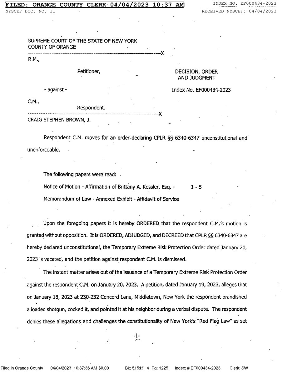 2Aupdates's tweet photo. NEW: New York judge rules that the state's red flag law is unconstitutional. https://t.co/wHqEIPgV8K