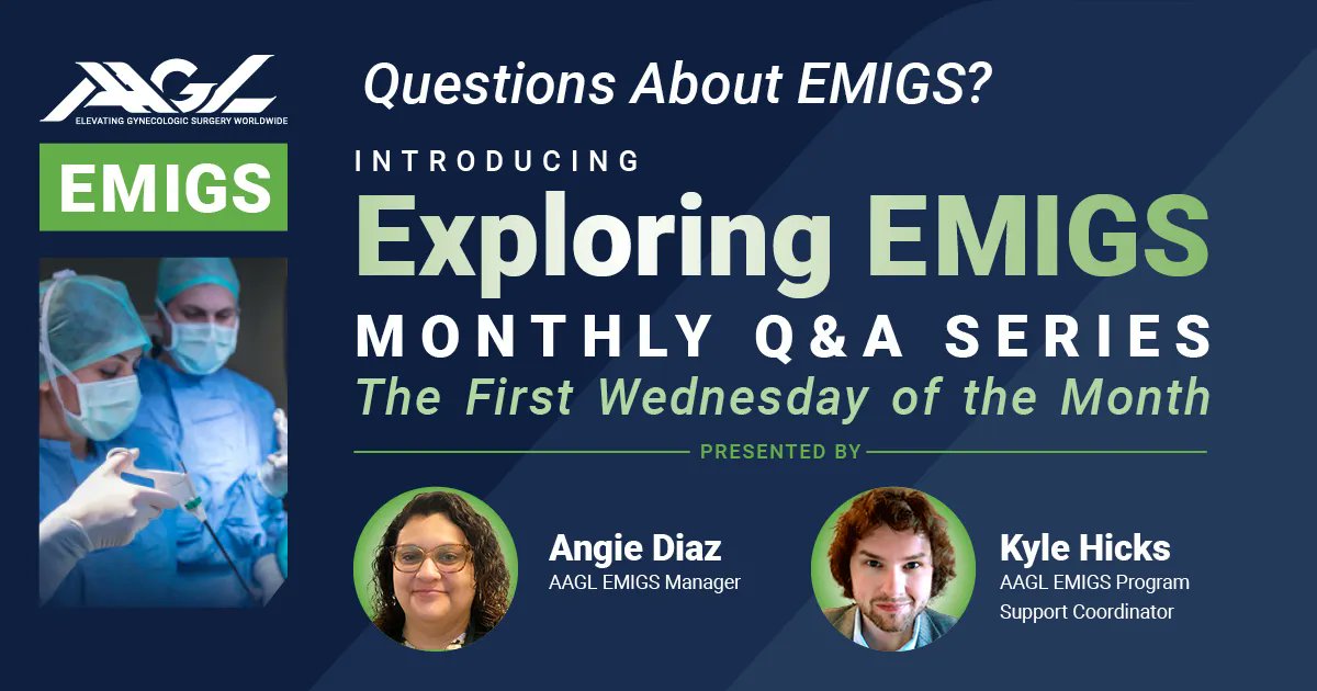 AAGL's tweet photo. Tomorrow! Join us for Exploring EMIGS, a live Q&A session covering everything you want to know about EMIGS. Mark your calendars & join us tomorrow 4/5 at 10am PDT. No registration, just click & join the conversation. https://t.co/77Qz1ZzMu6 #AAGL #EMIGS #GYNfluencers @asokol72 https://t.co/5gQGfgUUq8