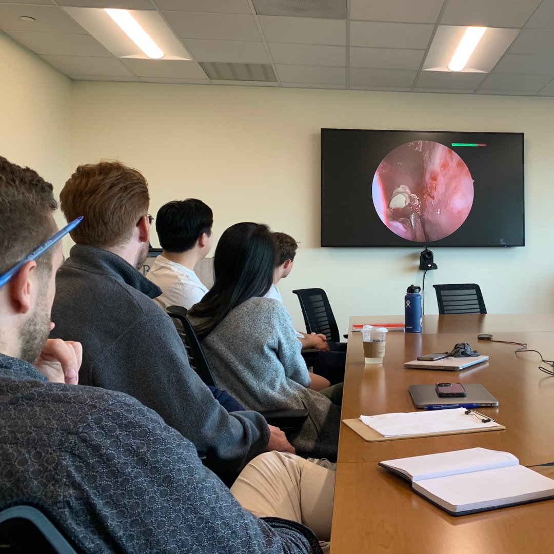 This past week's ENTerest meeting was a Rhinology and Skull Base Lecture and Nasal Endoscopy led by Dr. Fox and Dr. Locke. Here you see <a href="/bcmhouston/">BCMHouston</a> med students use Lite Brite pegs and models to simulate what it is like to perform endoscopic surgery in the nose. 
#ENT #medtwitter