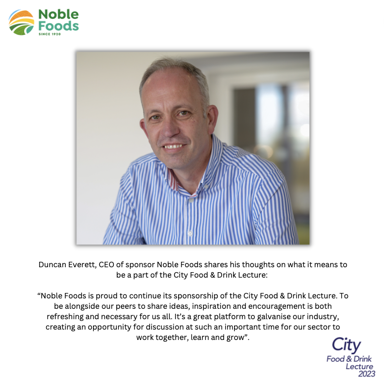 CityFoodLecture's tweet photo. Here's what Duncan Everett, CEO of sponsor Noble Foods has to say about the City Food & Drink Lecture...
#CFDL2023 #CFDLSponsor #NobleFoods https://t.co/Gwf0gEKDt3