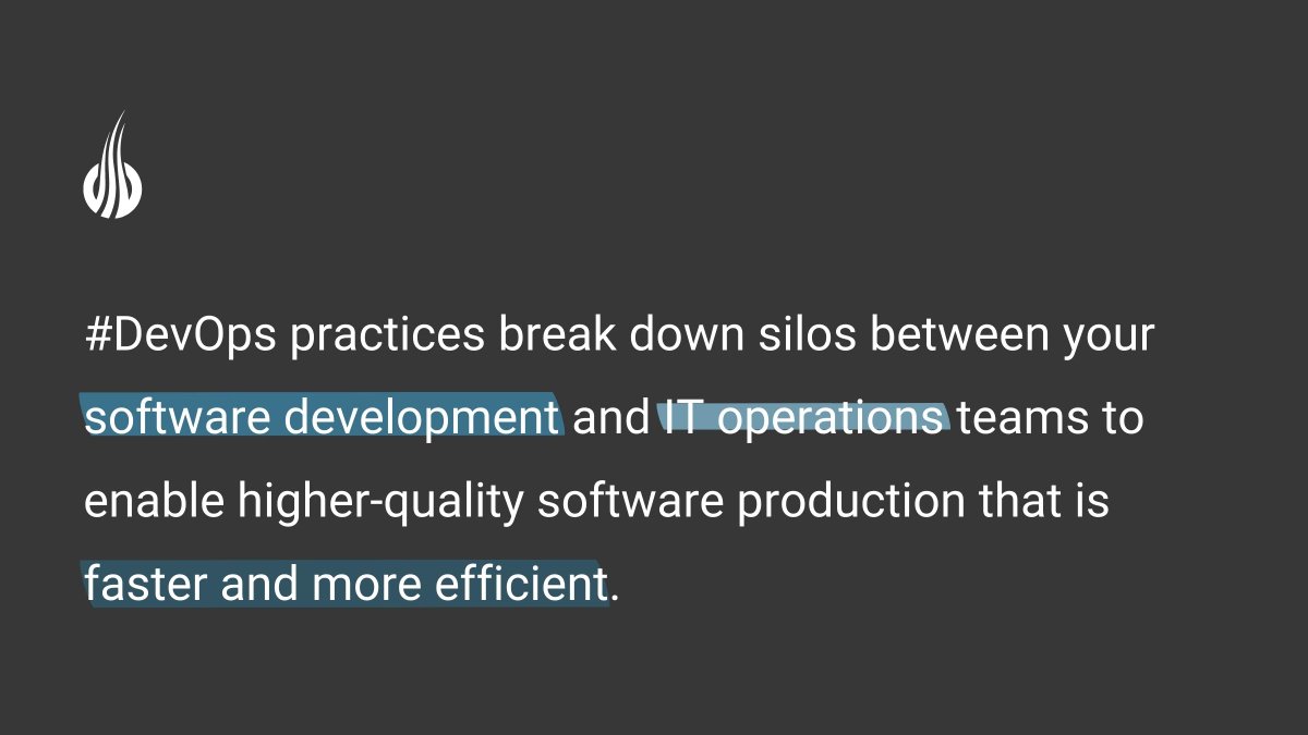 Moonswitch's tweet photo. #DevOps practices break down silos between your software development and IT operations teams to enable higher-quality software production that is faster and more efficient.🤝 Click here to learn more: https://t.co/4dViPxP15D https://t.co/jOUaci4dVA