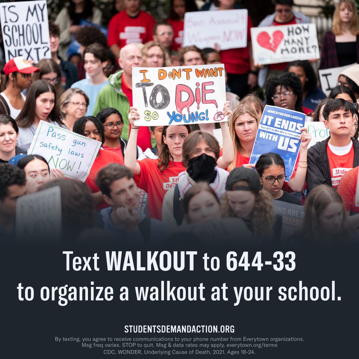 StudentsDemand's tweet photo. Turn your outrage into action. Organize a walkout at your school: https://t.co/t34Zgo8PKS https://t.co/u56l6iPtuU