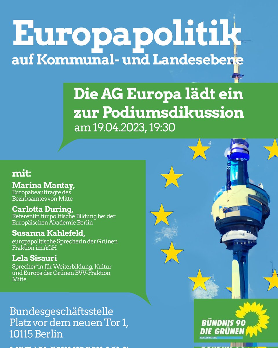 GrueneMitteEU's tweet photo. Kommt vorbei und diskutiert mit👇
https://t.co/ZBuDiBkMeV https://t.co/flN37VbG6a