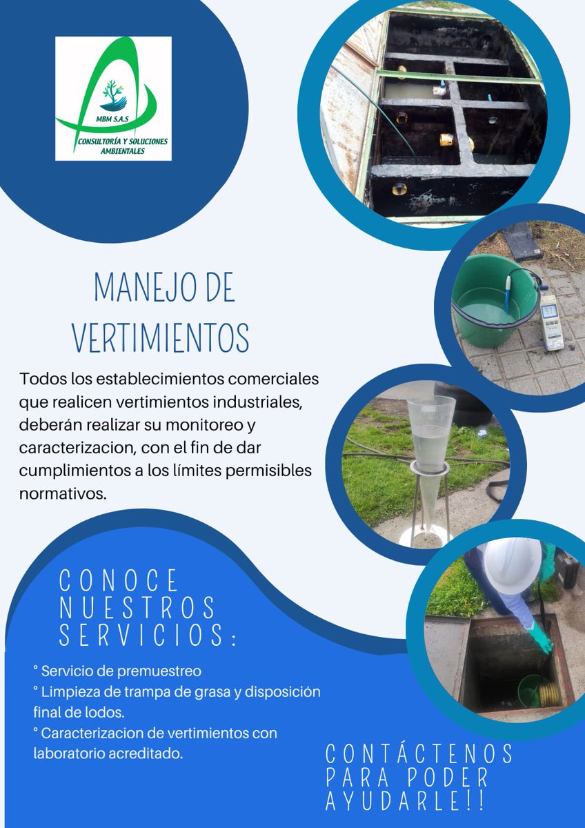 SasAlianza's tweet photo. ALIANZA MBM comprometido con la gestión y las buenas prácticas en el manejo de vertimientos, asesora a su establecimiento comercial para  dar cumplimiento a los límites permisibles establecidos por la normatividad ambiental Resolución 0631 de 2015. https://t.co/JfpMA9BYAw