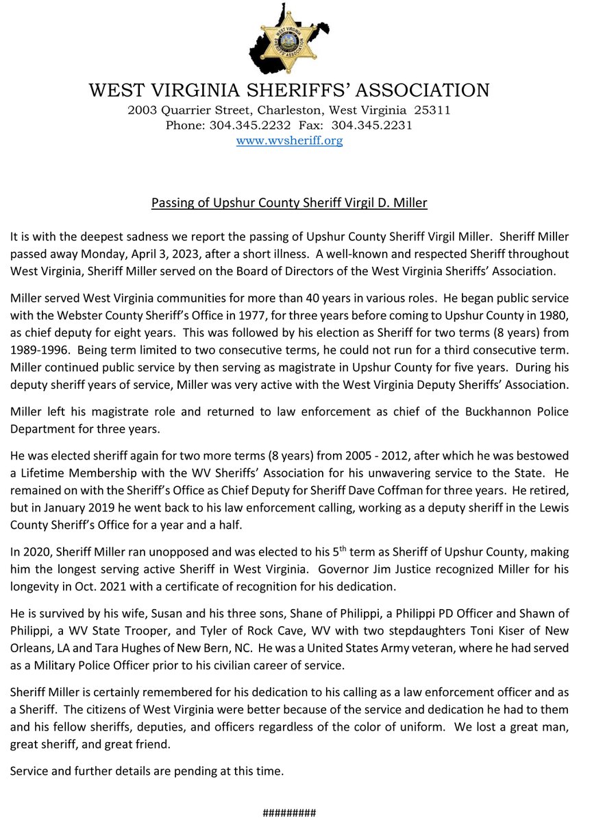 WV Sheriffs' Assoc tweet media