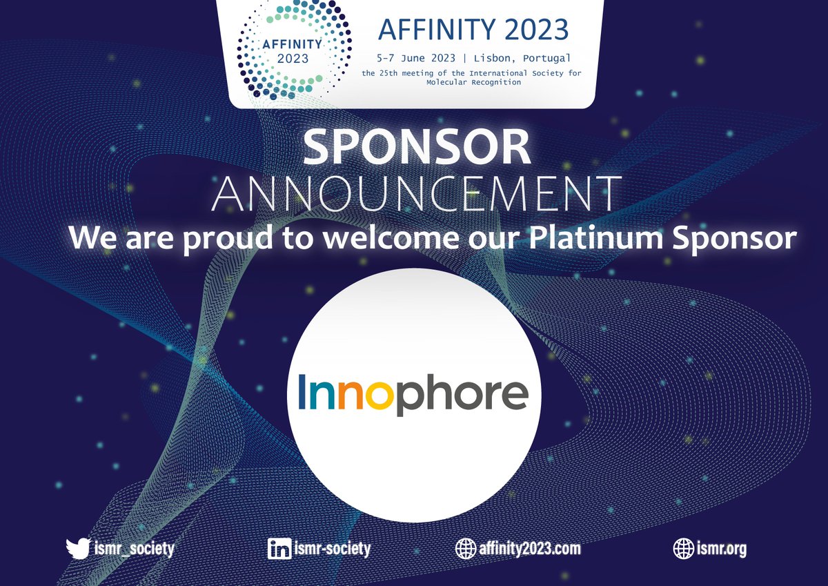 We are glad to announce that <a href="/innophore/">Innophore</a> is supporting #affinity2023 as Platinum Sponsor (innophore.com). Follow #affinity2023 for important dates and updates.
📌Early bird registration until 17th April 2023
#biotech #lifeSciences #drugdevelopment #bioresearch