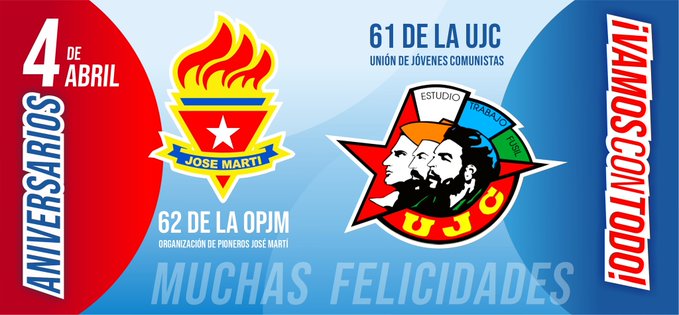 filialmayari's tweet photo. La #FilialMayarí felicita a la #UJC y a la #OPJM por celebrar su 61 y 62 aniversario respectivamente este #4DeAbril.
¡ #VamosConTodo a luchar por lo que queremos, a pensar por nosotros mismos, a participar, a crear y a construir. ¡Los jóvenes están haciendo #Cuba!
#61UJC #62opjm https://t.co/1dCfYUCO28