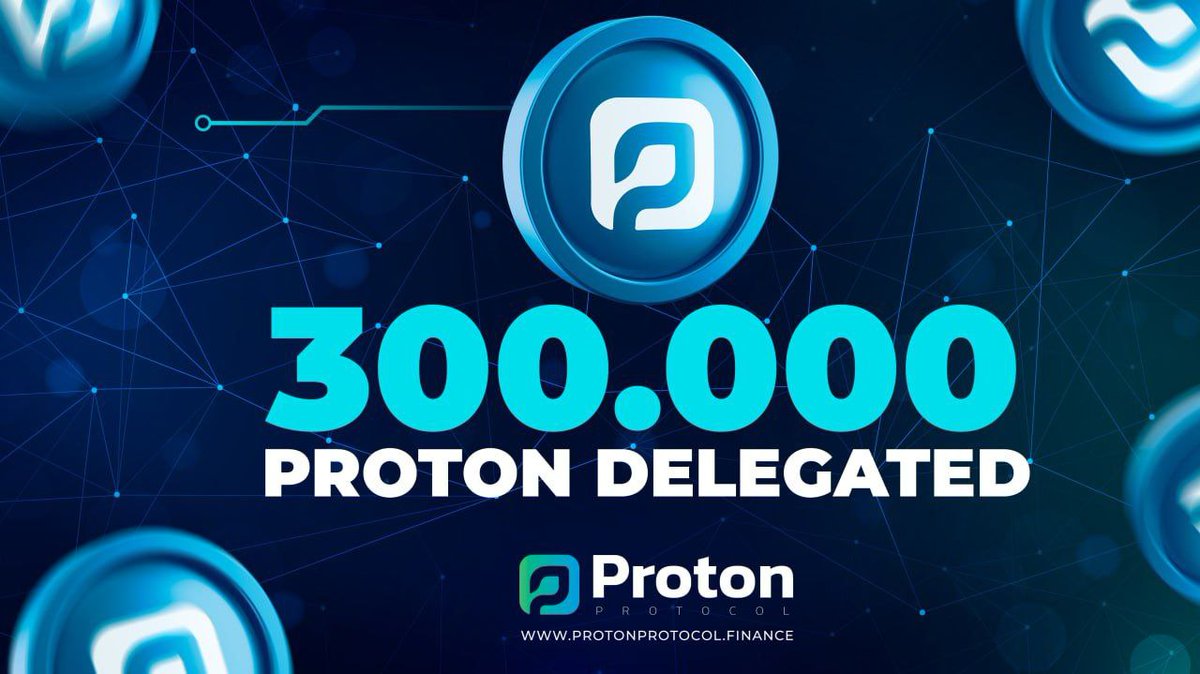 🎖️ Staking Fee Distribution - Pool Proton     

300.000 PROTON DELEGATED 🔔

🔹More information: t.me/ProtonProtocol… 

#proton #BSC #BNB  #cryptocurrency