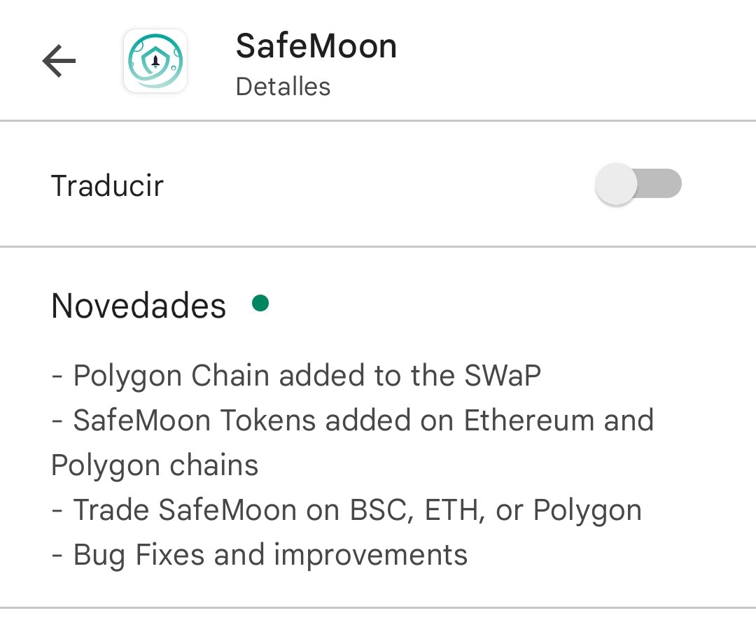 cryptoleaga's tweet photo. Actualización de #SAFEMOON en la #SAFEMOONAPP con la introducción de las crosschains. Un paso más adelante, vamos!!! 💪🏻 https://t.co/26x1WJltmE