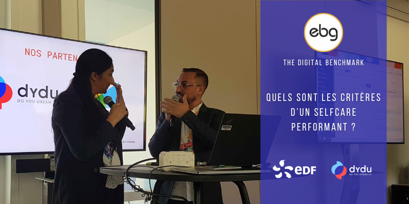 📸 Retour sur notre conférence - <a href="/Digital_BM/">Digital Benchmark</a>

Quels sont les critères d’un #selfcare performant ? 🤔
Nous avons répondu à cette question lors du #BenchEBG avec la participation de Houda S. Salhi de chez EDF. 

Vous souhaitez en savoir plus ? 
📍𝐑𝐃𝐕 𝐚𝐮 𝐒𝐭𝐚𝐧𝐝 𝟏𝟑