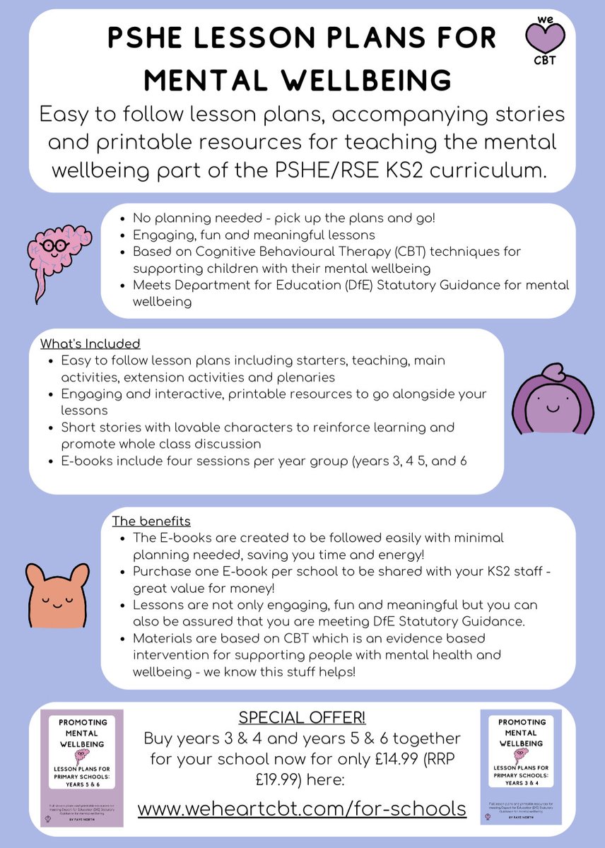 Calling all primary schools 📣 
weheartcbt.com/for-schools 

#schoolmentalhealth #mentalhealth #mentalhealthawareness #mentalhealthsupport #mentalwellbeing #anxietyrelief #care #support #schoolsupport #school #mentalhealthinschools #anxietysupport #selfcare #anxiety