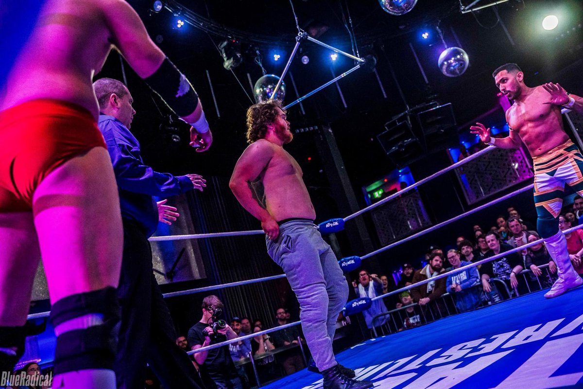 CurtAtlas's tweet photo. A T T A C K
Surprise debut for @ATTACKWrestling on Night 2 of the #AttackisBack Weekender, as a member of the #ringcrewexpress
Just goes to show that you should #alwaysbringyourgear
πΈ - @blue_radical
π€ΌββοΈ - @ATTACKWrestling @jamesellispw #AlleyMcpins @ShaheenWrestler https://t.co/SemT0mHcRw