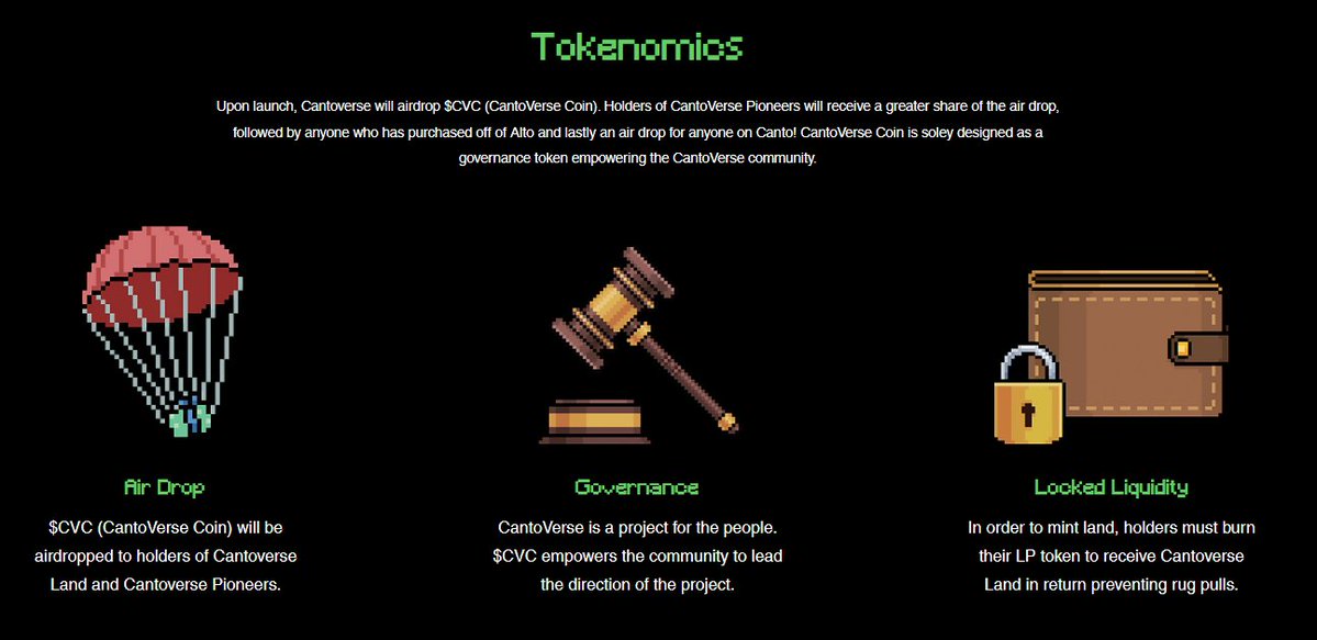 TheCantoVerse's tweet photo. What is CantoVerse Coin $CVC? Besides a kickass airdrop - it's a reward for holders of CantoVerse Degen NFTs, Cantoverse NFTs and Cantoverse users of all kinds!
$CVC functions as in game utility token and DAO governance!
#CantoNFT #Canto $CANTO #CantoGiveaway #Airdrop https://t.co/mJ2CD1lHx1